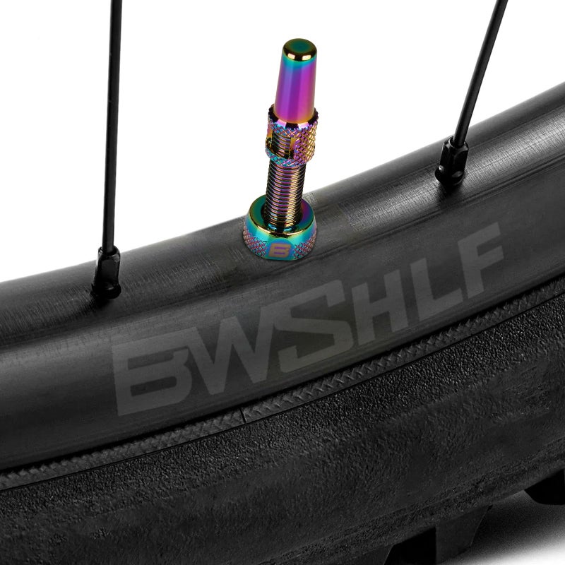 BWSHLF Tubeless Presta Valve Stem 40/44/55/60/65/70/80/100 mm, Super Light Alloy Presta Valve Stem Kit with Valve Core Remover Tool and Valve Stem Caps - Multiple Color and Size Options(Pair) - Image 3